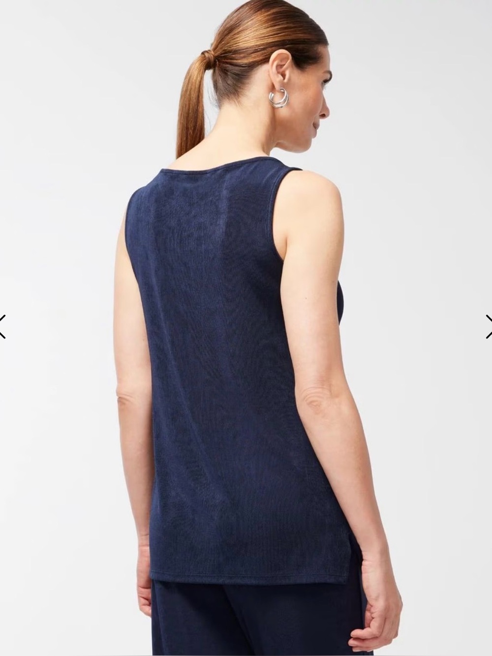 Chico's Travelers Side Slit India InkSleeveless Tank Size 2= size 12 NWT - Picture 2 of 8